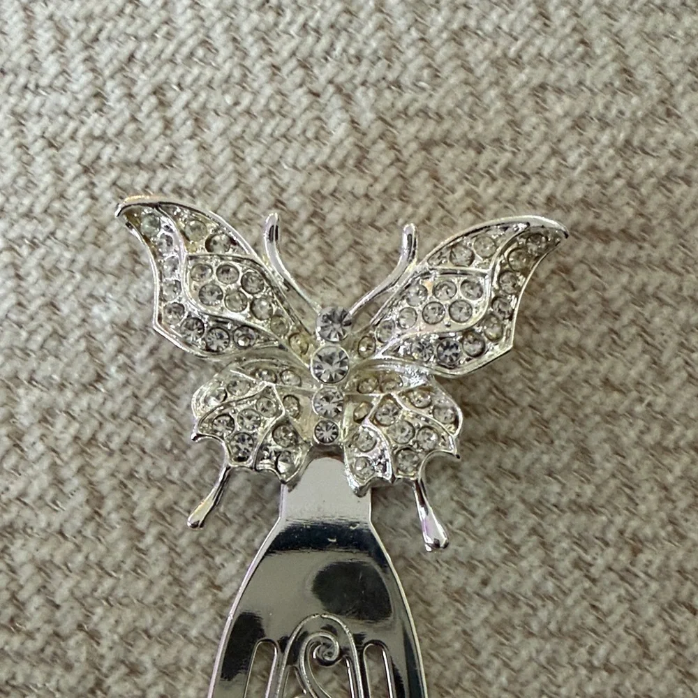 Elegant Silver Butterfly Bookmark